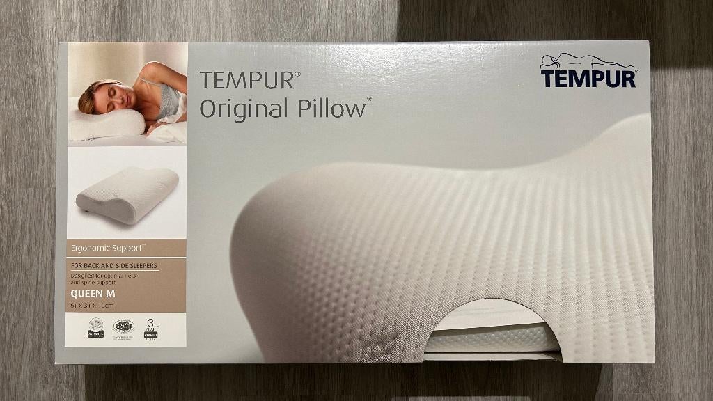 TEMPUR Ergonomisch hoofdkussen (NIEUW) (61x31x10 cm), Ophalen, Eenpersoons, Wit, Nieuw