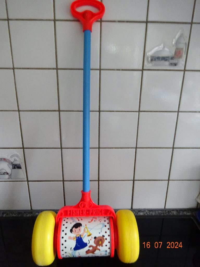 Vintage 1972 Fisher Price melodie duwspeeltje-loopstok*PRIMA, Kinderen en Baby's, Ophalen of Verzenden