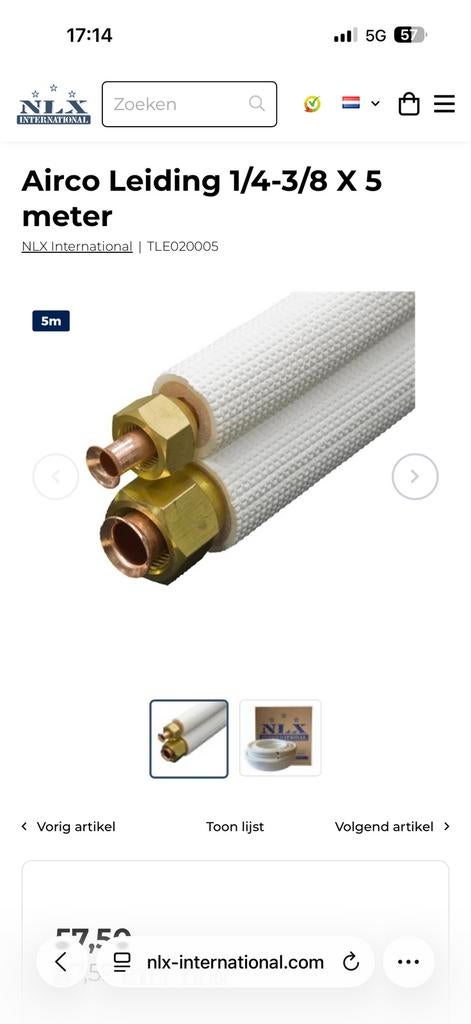 Airco buis kopper, Enlèvement ou Envoi