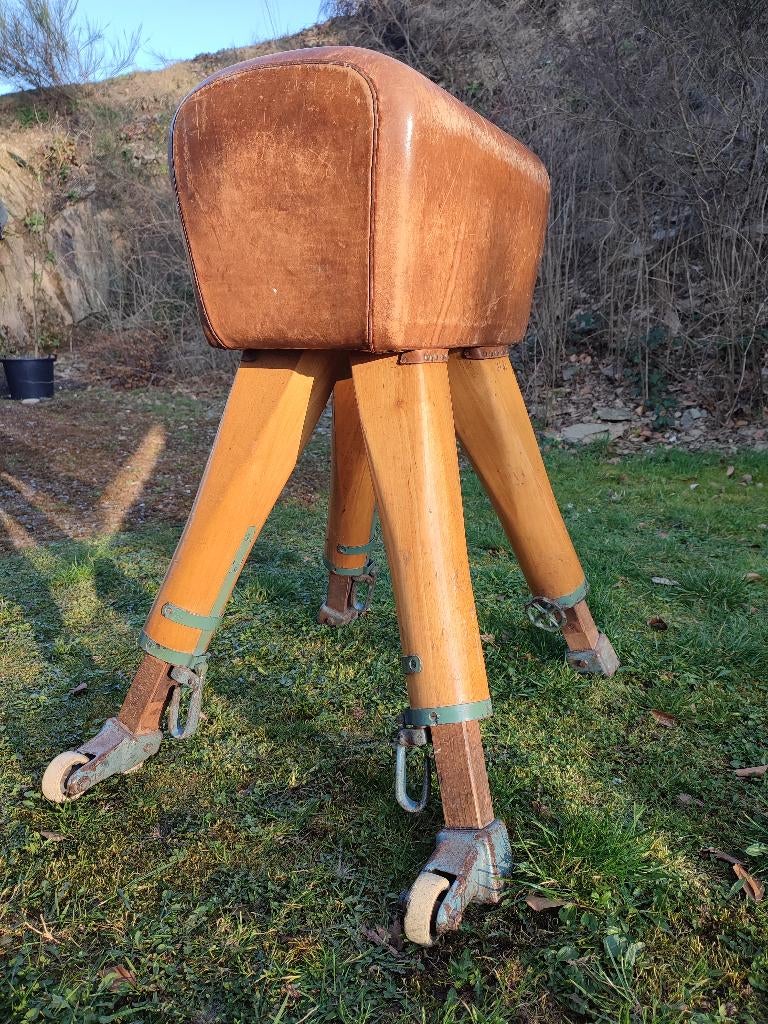 Ancien cheval d'Arçons en cuir - agrès de gymnastique, Enlèvement
