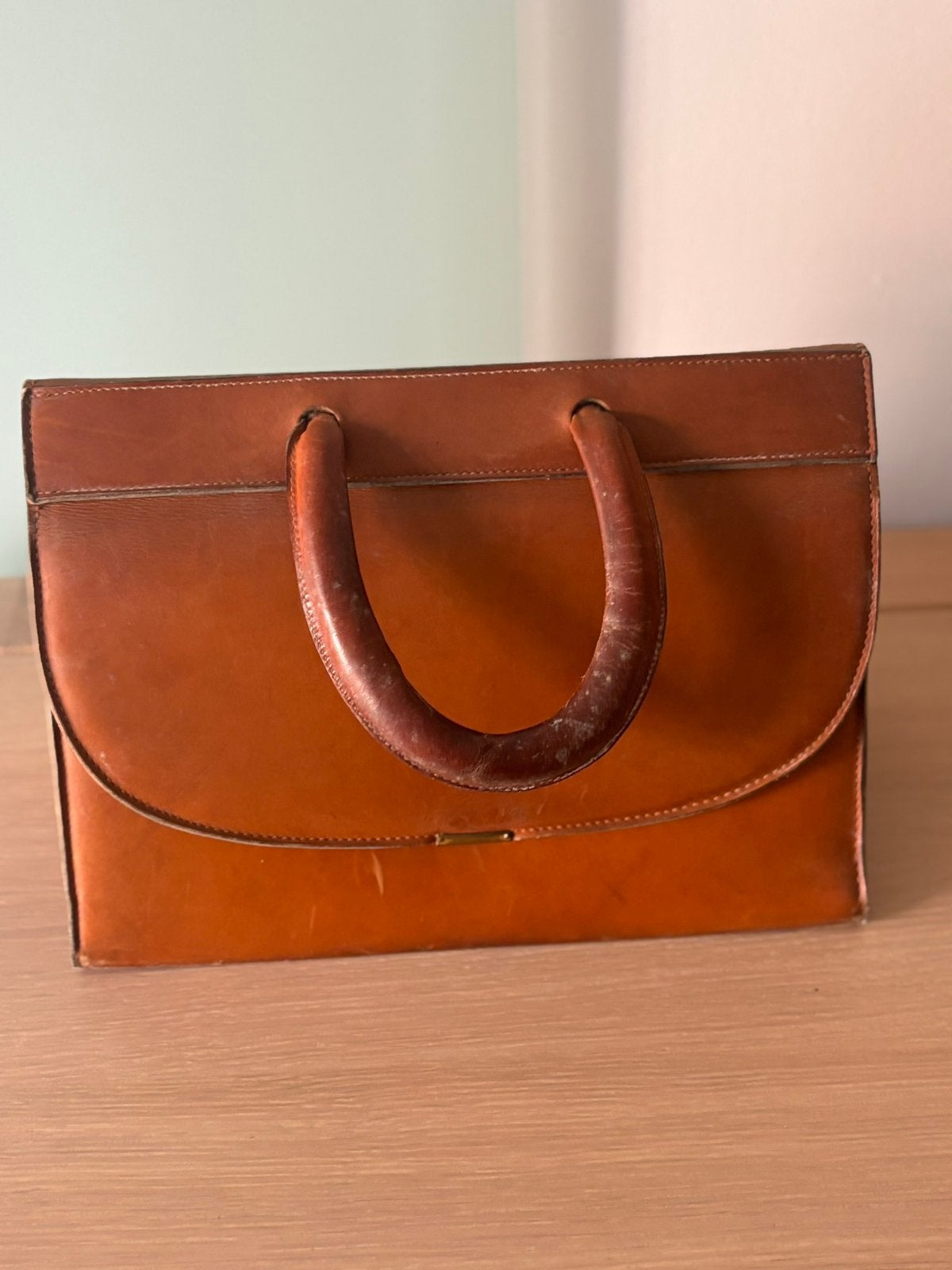 Vintage leren tas, Ophalen, Zo goed als nieuw