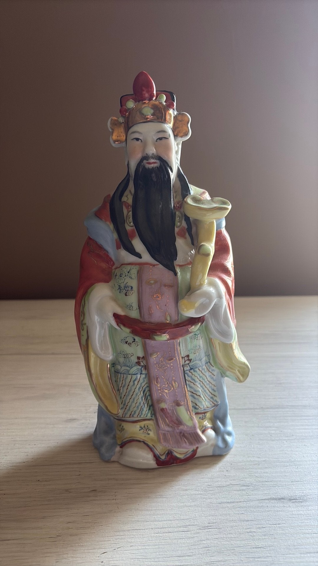 Vintage Chinees Porseleinen Beeld  Lu Xing – 27 cm, Ophalen of Verzenden, Zo goed als nieuw