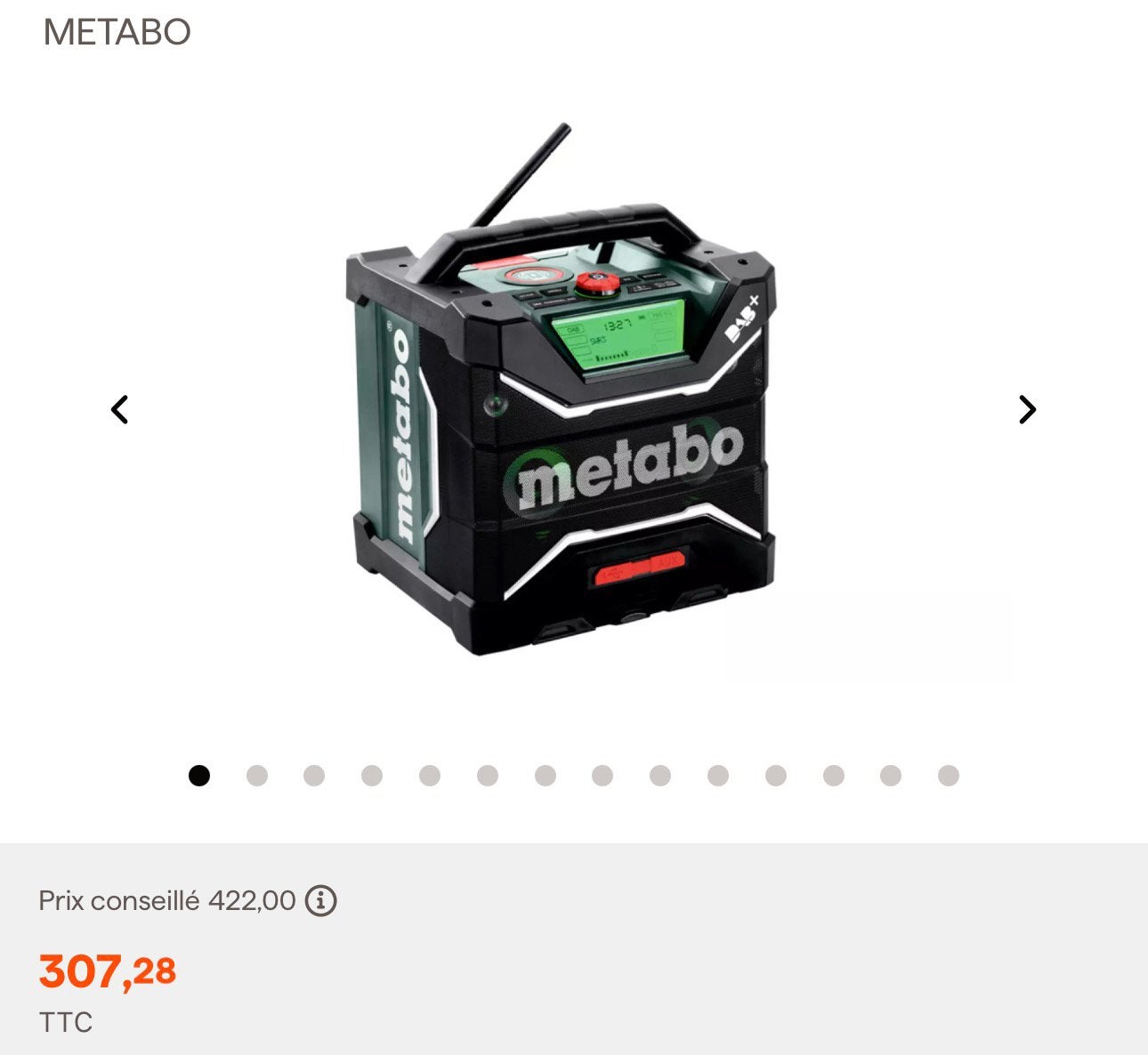 Metabo RC 12-18 DAB+ draadloze bouwradio met Bluetooth, Ophalen, Gevuld, Nieuw