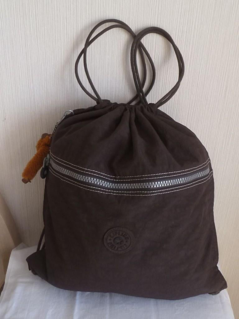 Kipling sac à dos de sports marron + singe, 25 à 40 cm, Kipling, Enlèvement ou Envoi, Étanche