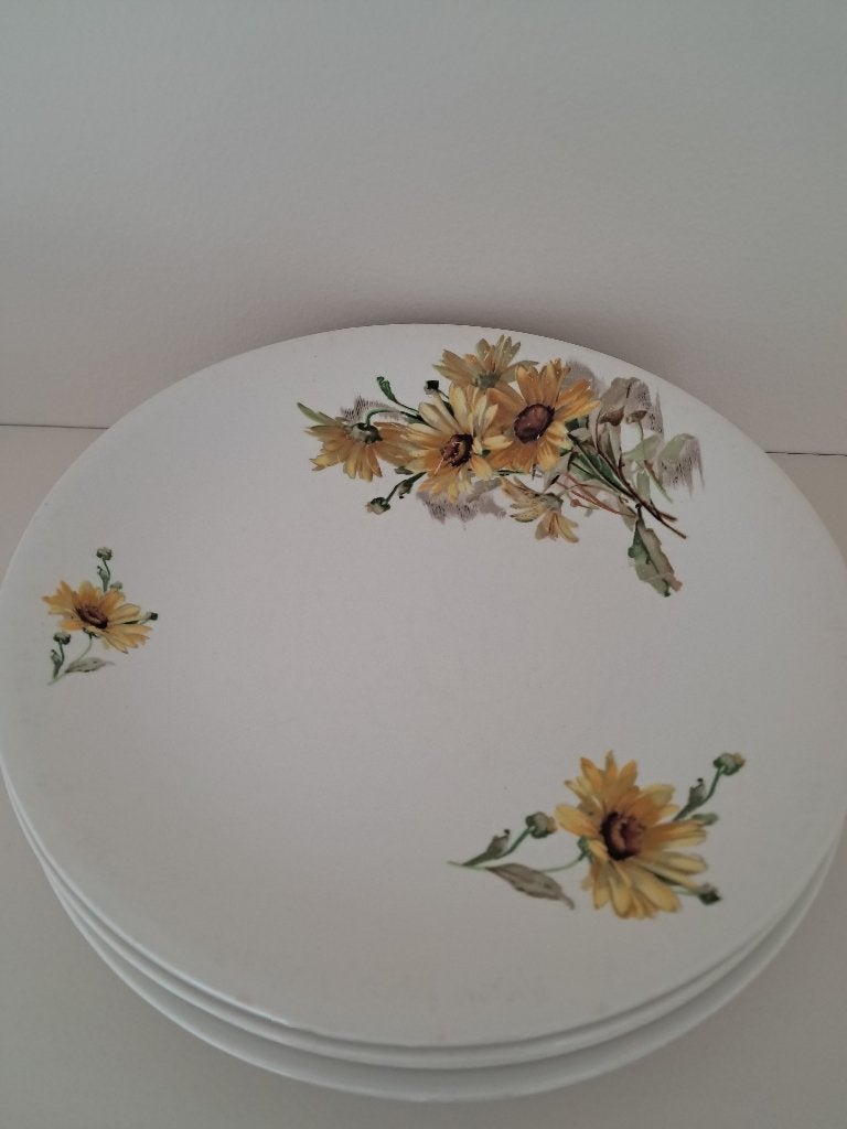 6 assiettes plates Boch modèle marguerites, Enlèvement ou Envoi