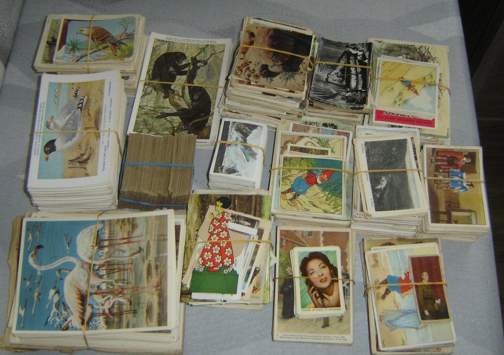 Chromos Grand lot de 5 kg, Gravure, Utilisé, Envoi, 1940 à 1960
