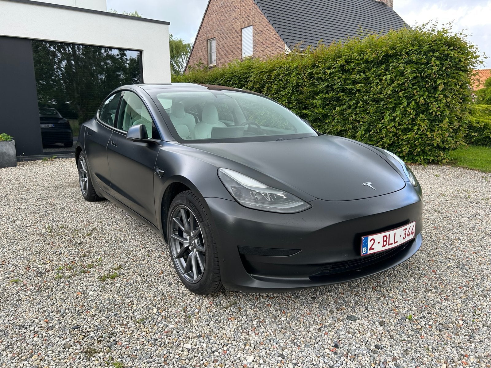 Tesla Model 3 Wrapped Mat Black BTW Wagen, Auto's, Particulier, Te koop, Model 3