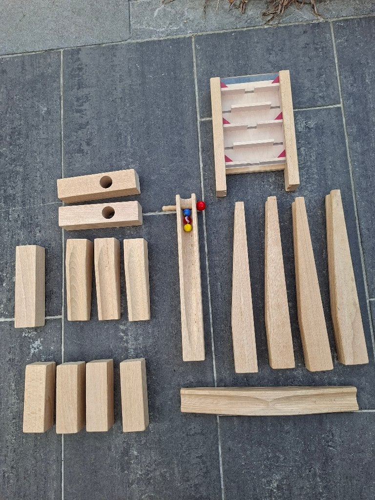 HABA houten knikkerbaan 63 onderdelen, Enfants & Bébés, Jouets | Jouets en bois, Comme neuf, Enlèvement ou Envoi