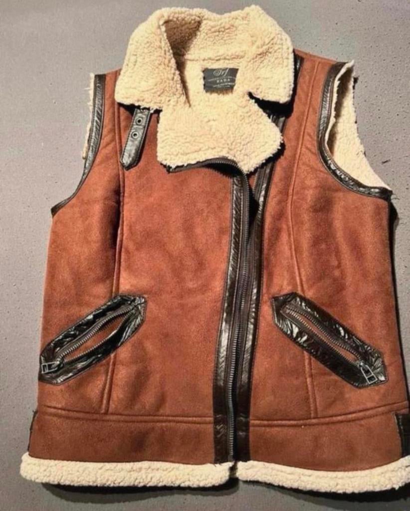 Bodywarmer Zara S/M met wol daim, Kleding | Dames, Bodywarmers, Ophalen of Verzenden, Gedragen