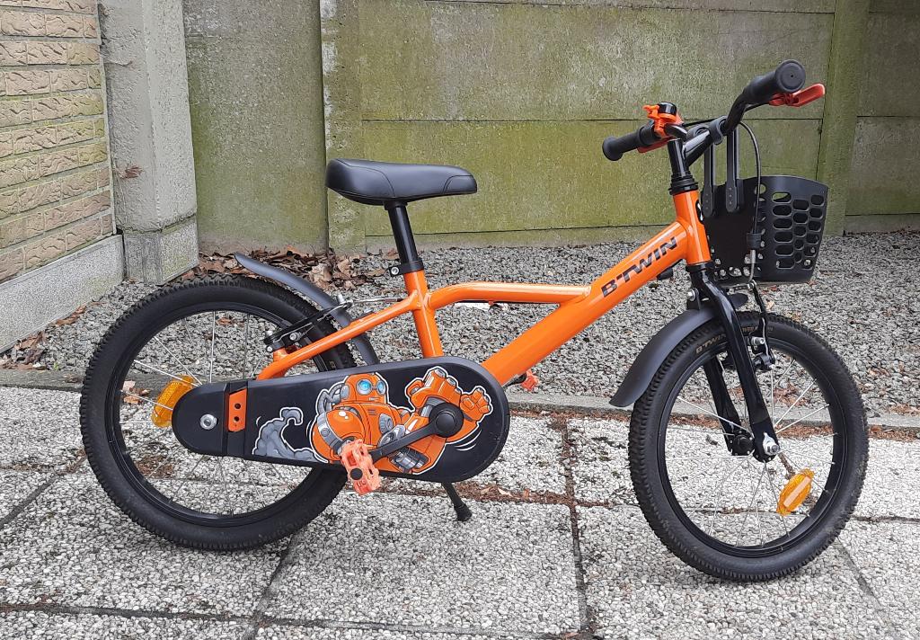 Kinderfiets Oranje BTWIN 16 inch, Ophalen, B-twin, 16 tot 20 inch, Velgrem