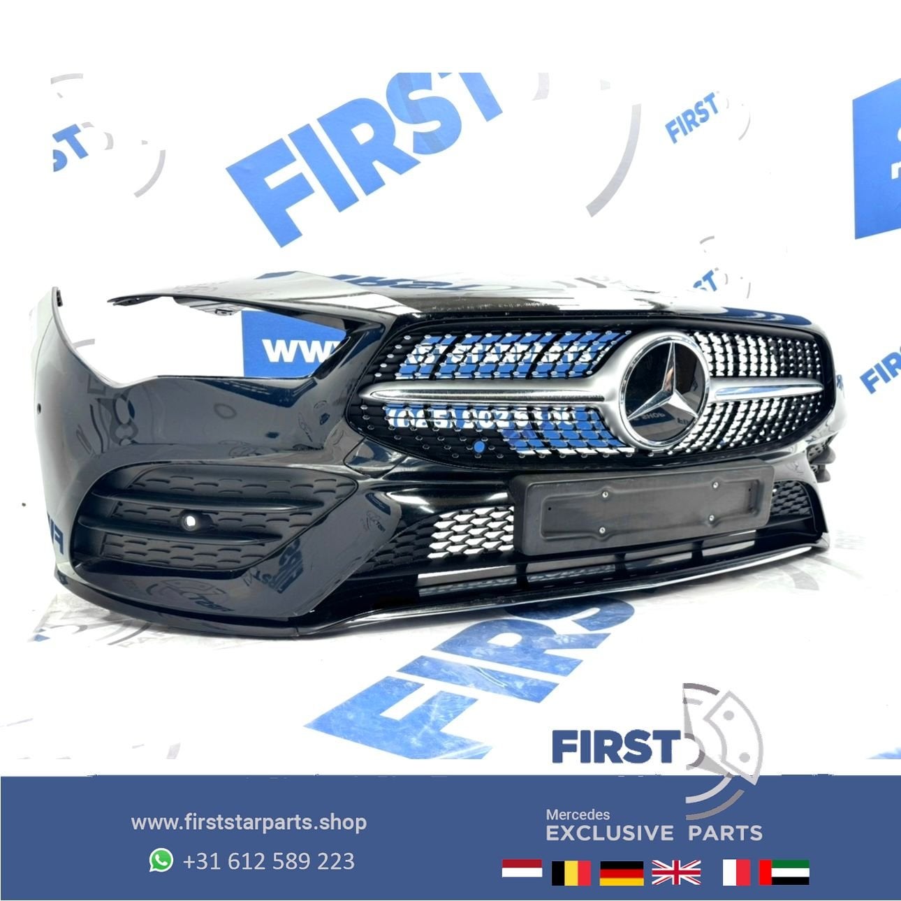 W118 CLA AMG BUMPER ZWART WIT GRIJS VOORBUMPER + DIAMOND GRI, Utilisé, -, Avant, -