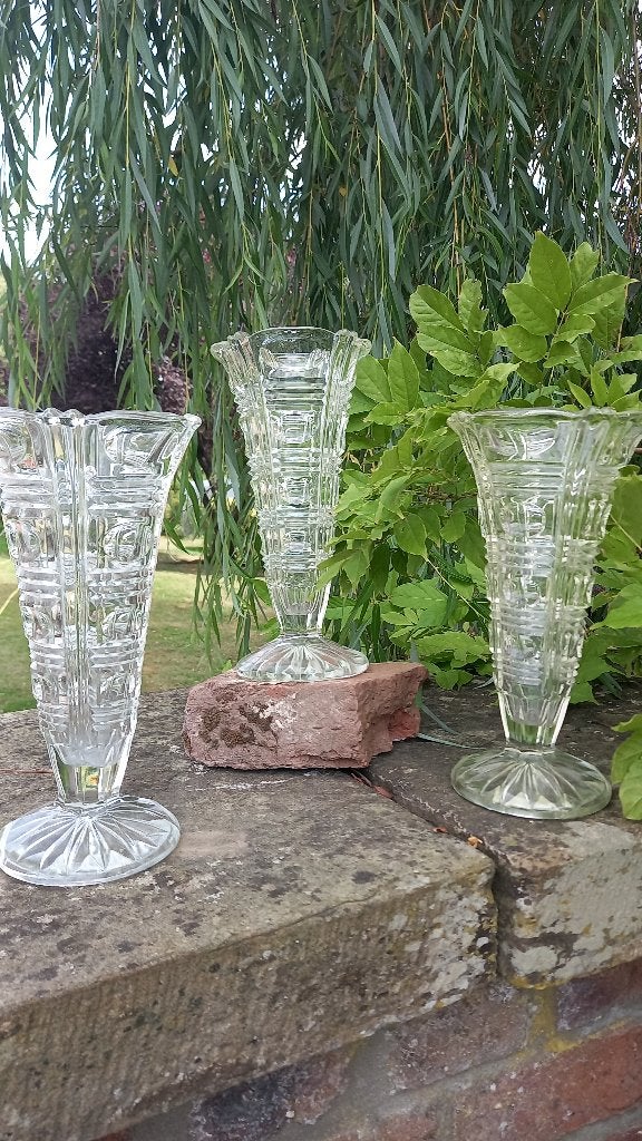 Vases en verre, Transparent, 25 cm, Comme neuf, Verre