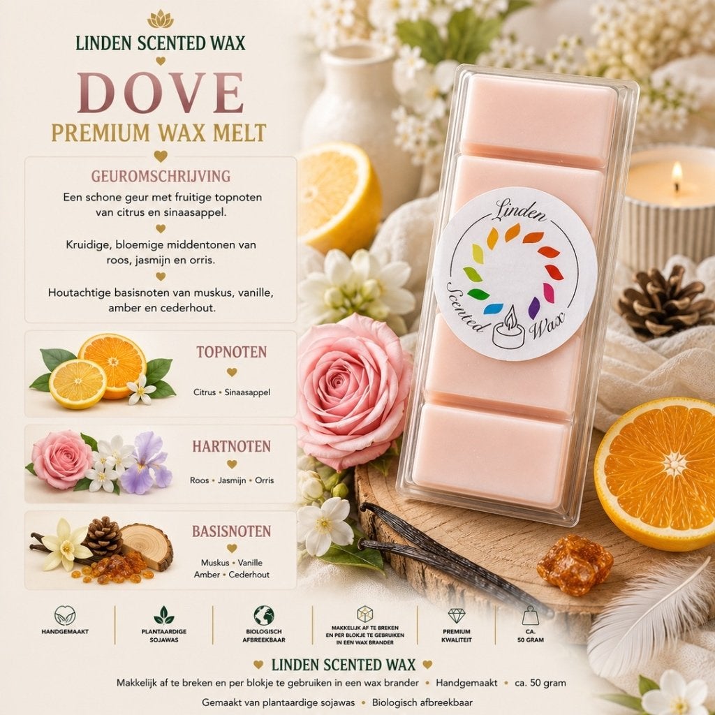Waxmelts DOVE parfum geur waxmelt snapbar, Ophalen of Verzenden, Nieuw, Was, Kaars