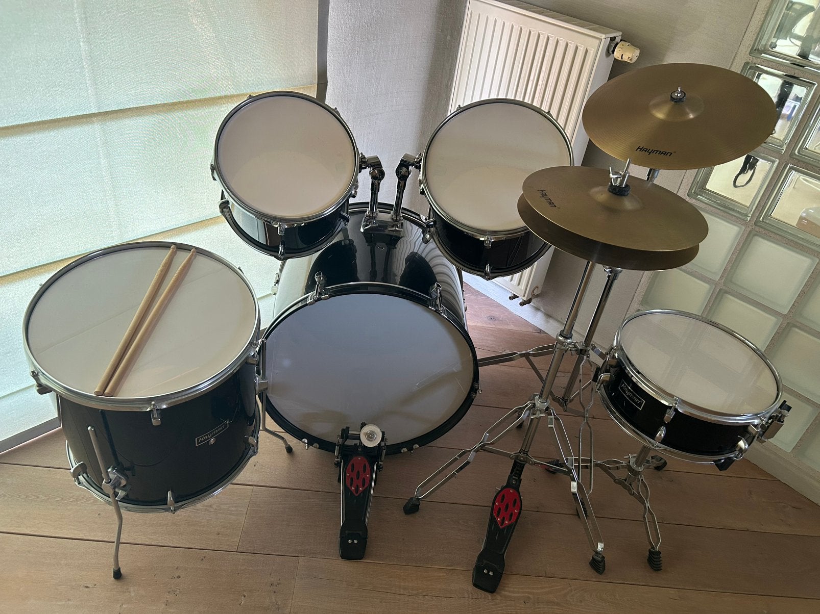 Drumstel hayman, Muziek en Instrumenten, Drumstellen en Slagwerk, Ophalen, Zo goed als nieuw