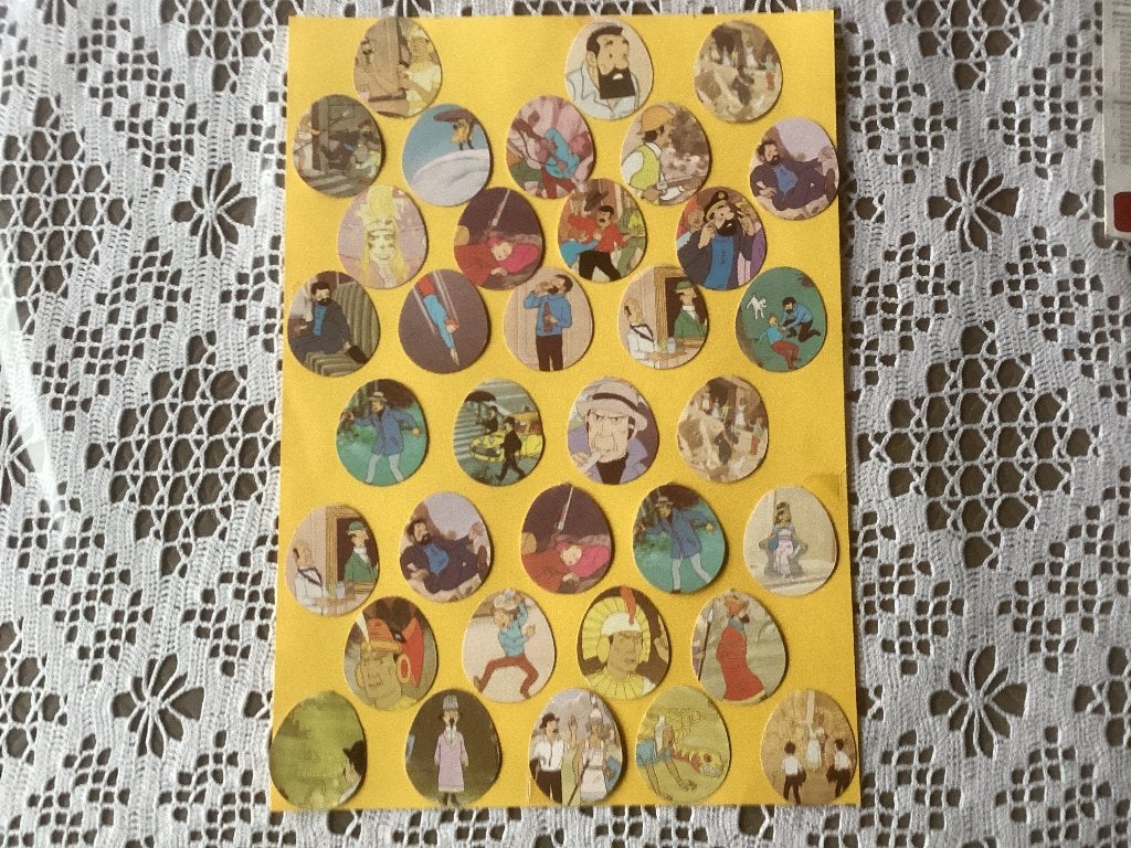 35 stickers autocollants Kuifje Tintin Monty chewing gum, Enlèvement ou Envoi, Utilisé