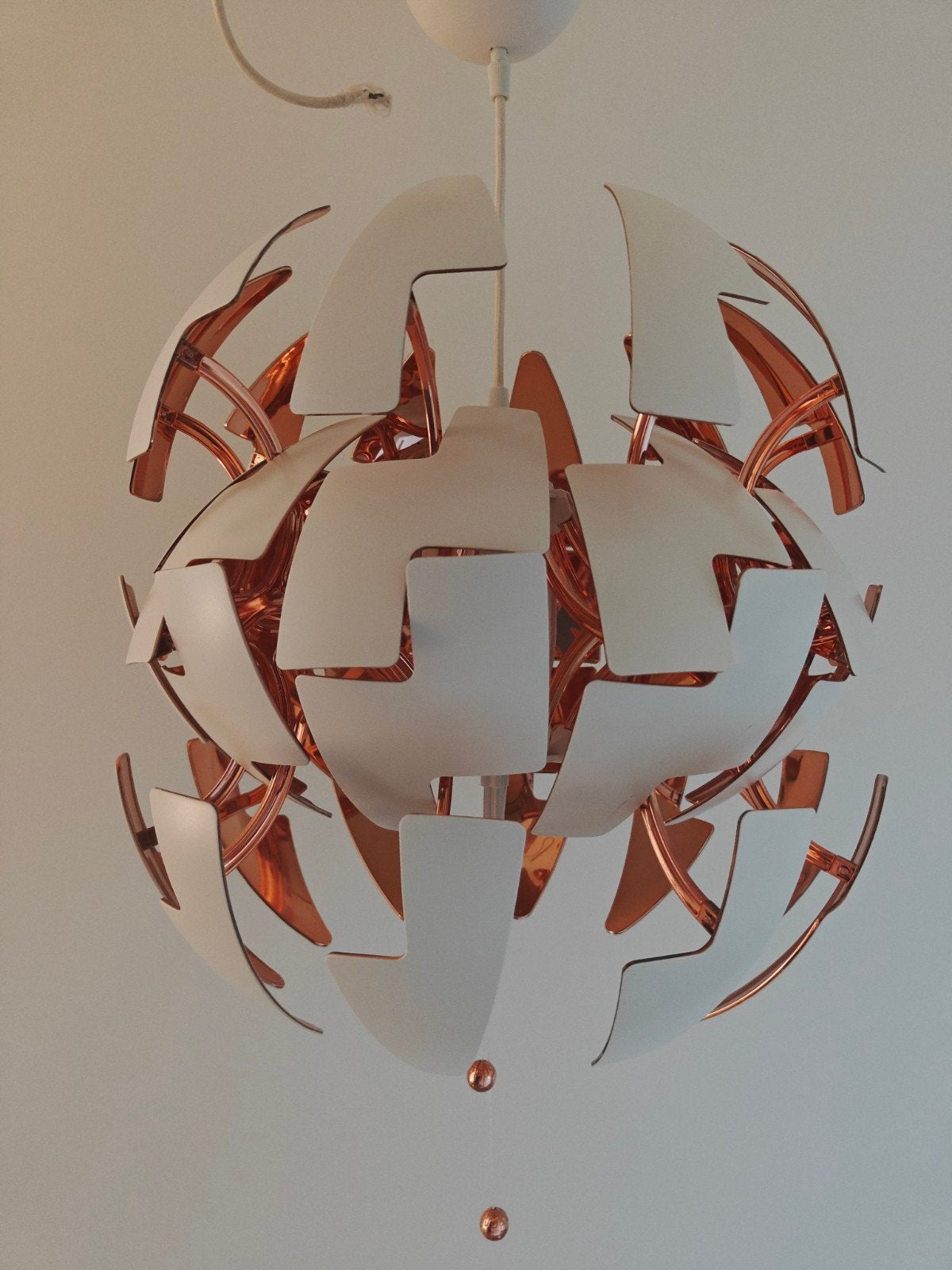 hanglamp Ikea PS 2014 wit/koperkeur 35 cm, Comme neuf, Synthétique, Enlèvement, E27 (grand)