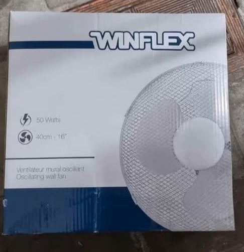 Ventilateur mural oscillant 40cm 50w Winflex NEUF, Electroménager, Enlèvement, Neuf
