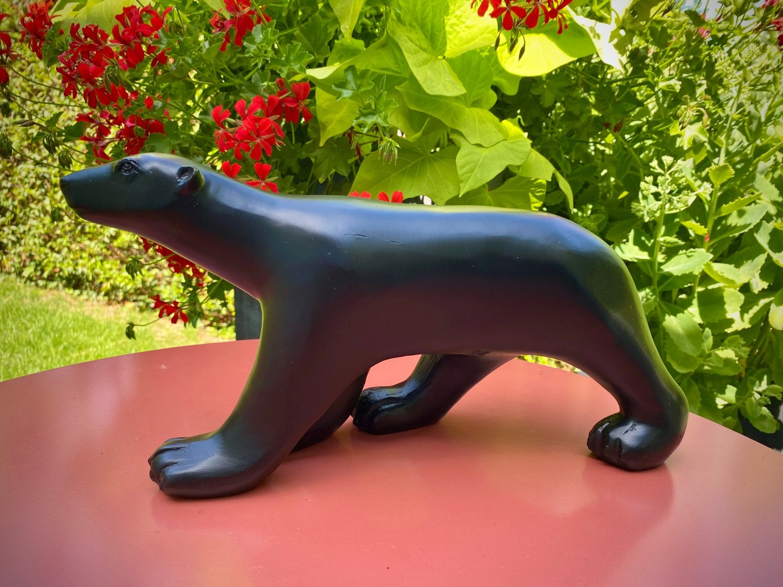 Grand Ours Art Déco en Bronze Signé Chenet  Rare Long.35 cm, Antiquités & Art, Enlèvement ou Envoi, Bronze