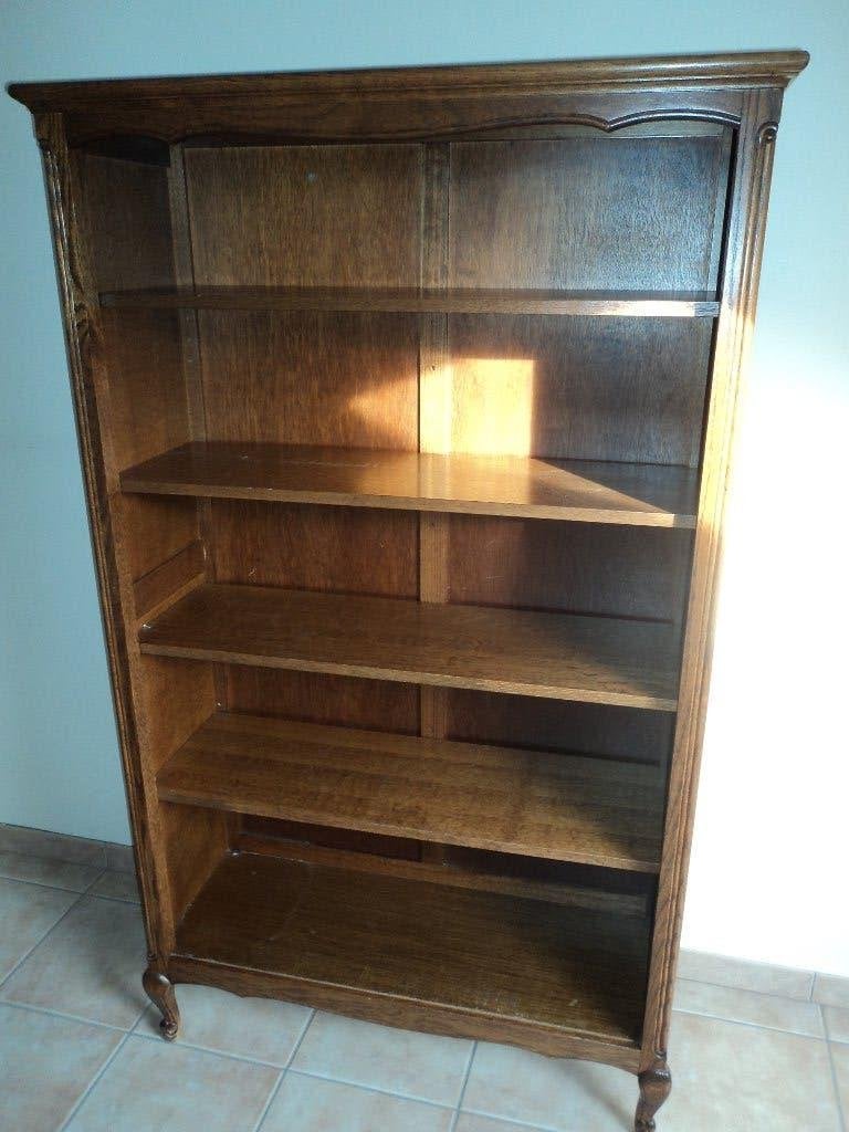 Eiken Louis XV Stijl Bureau - Boekenkast - Bureaustoel, Ophalen, Gebruikt