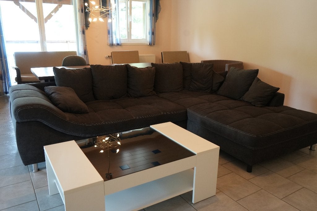Canapé avec table basse & meuble TV, Trois personnes, 100 à 125 cm, 250 à 300 cm, Banc d'angle