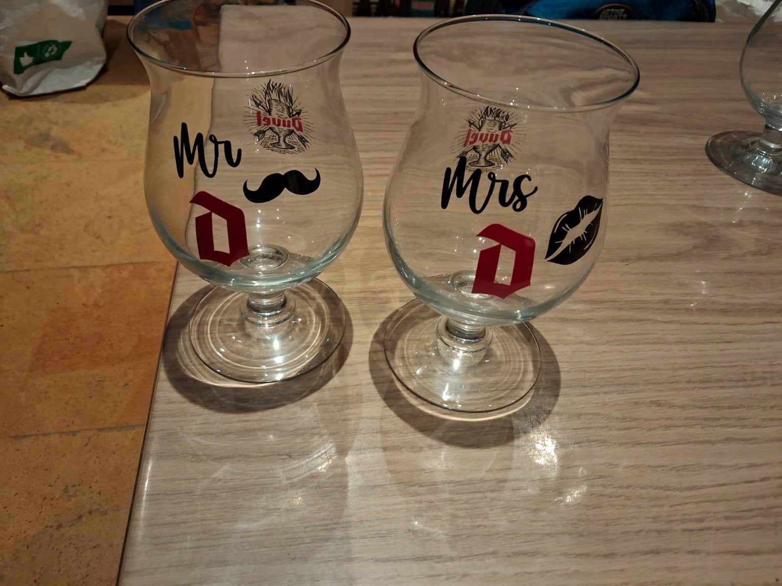 Duvel glazen MR MRS, Ophalen of Verzenden, Nieuw, Glas of Glazen, Duvel