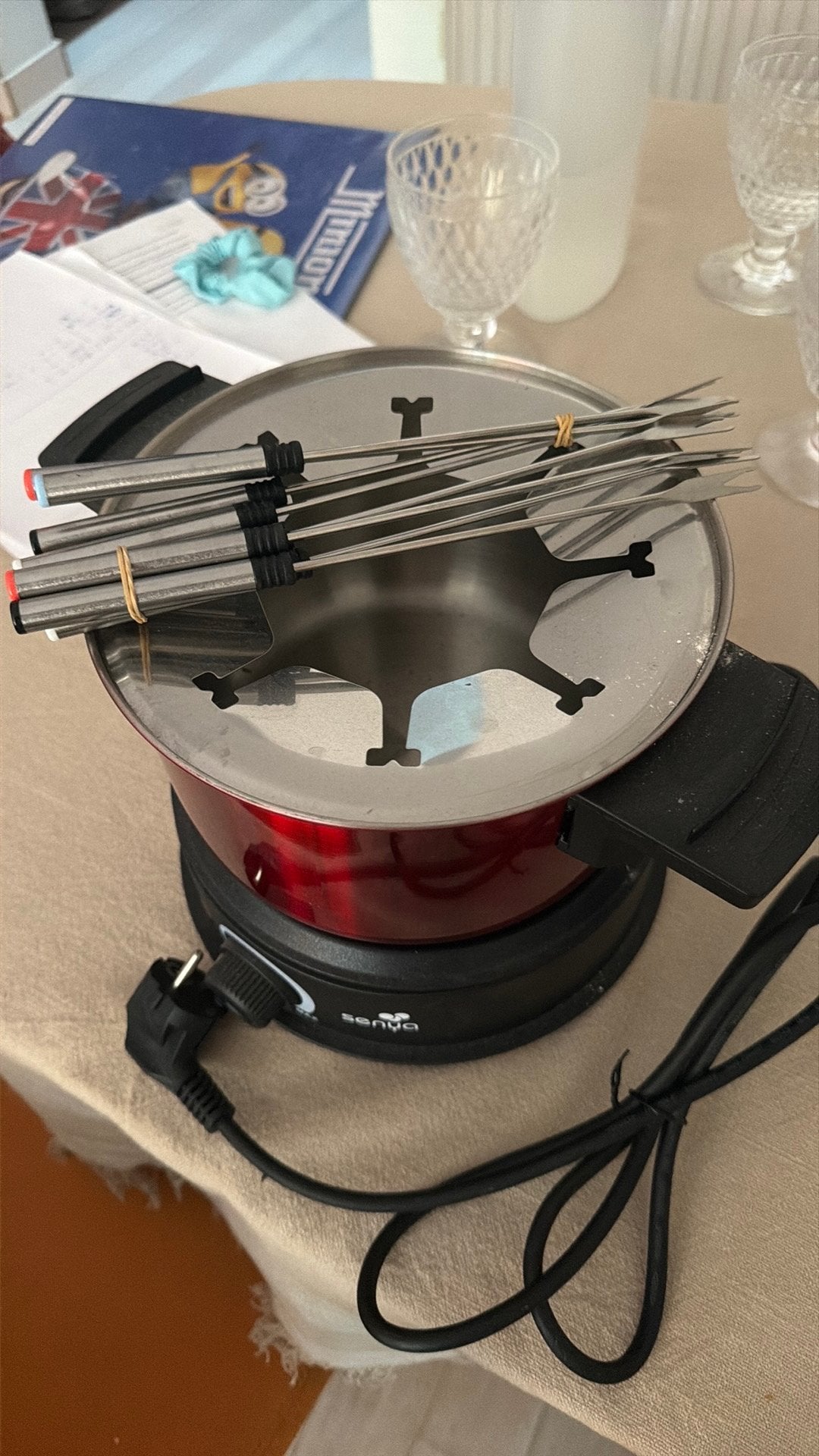 Nieuwe elektrische fondueset., Elektronische apparatuur, Fonduesets, Ophalen, Zo goed als nieuw, Fondueset