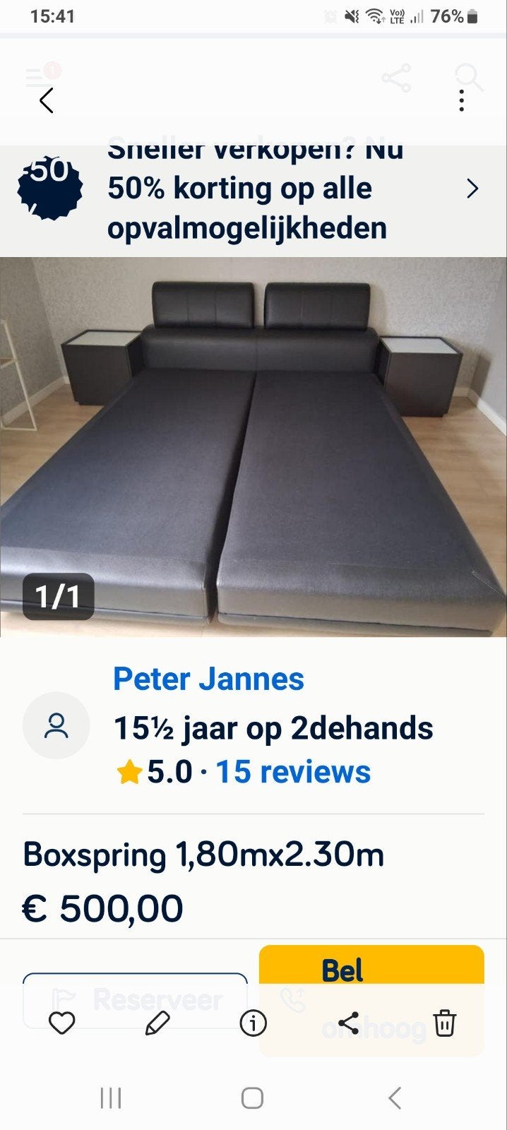 Boxspring 1.80x2.30, Enlèvement