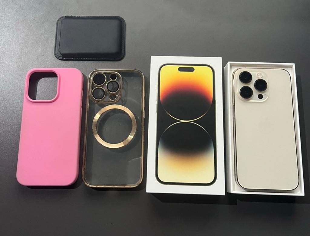 Iphone 14 Pro Goud met accessoires, Ophalen, MagSafe, IPhone 14, Goud