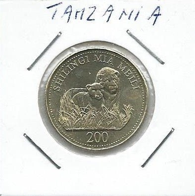 Tanzania, 200 Shilingi 1998., Postzegels en Munten, Ophalen of Verzenden, Tanzania, Losse munt