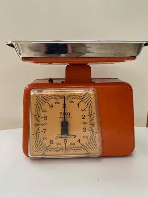 Vintage retro oranje weegschaal Stube (max. 10 kg), Elektronische apparatuur, Weegschalen, Keukenweegschaal, Ophalen of Verzenden