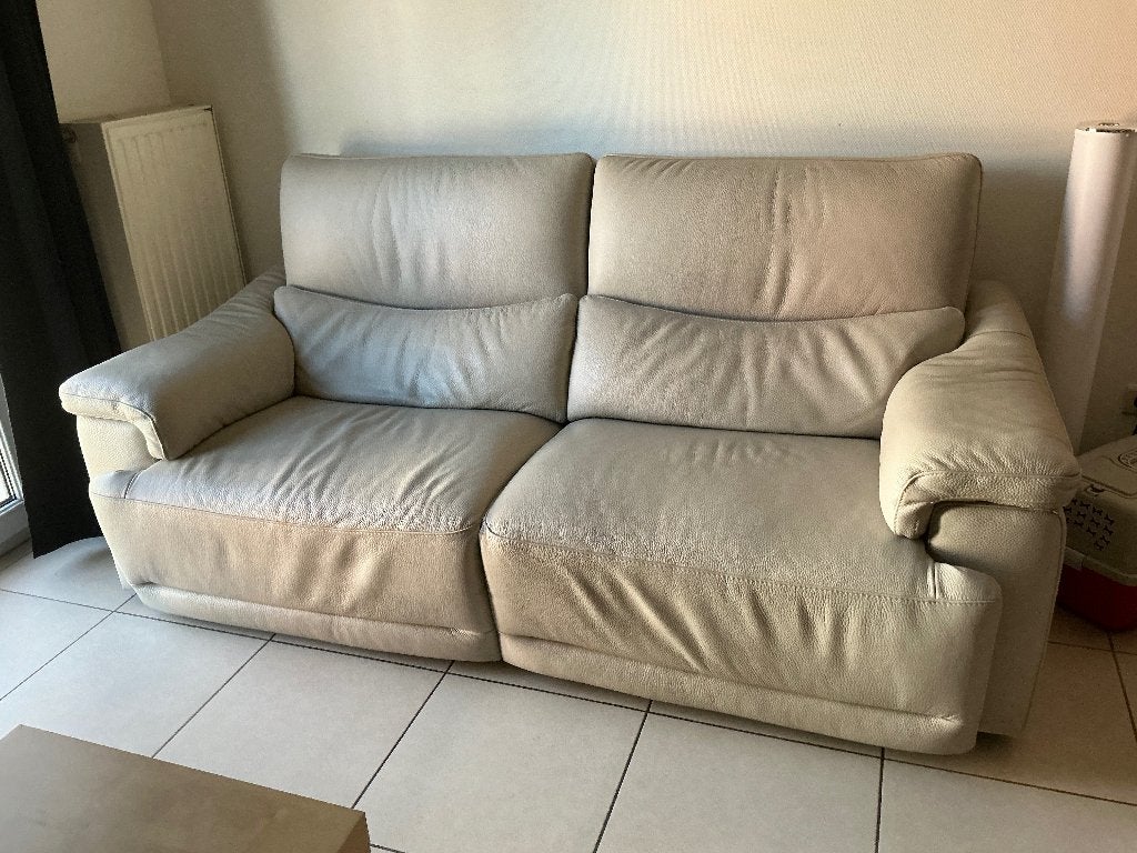 Natuzzi leren tweezit relax, Maison & Meubles, Enlèvement, Comme neuf, Deux personnes, Cuir