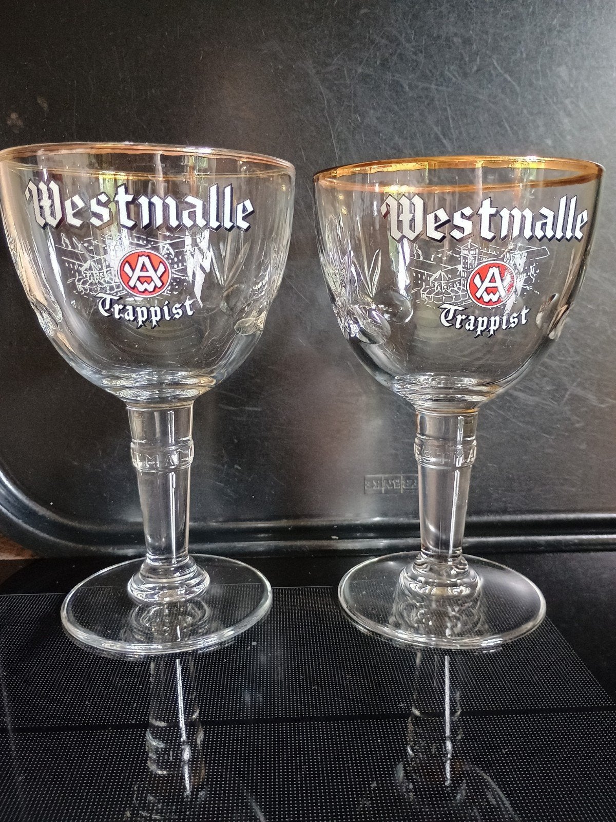 Westmalle glazen met brouwerij print, Verzamelen, Ophalen of Verzenden