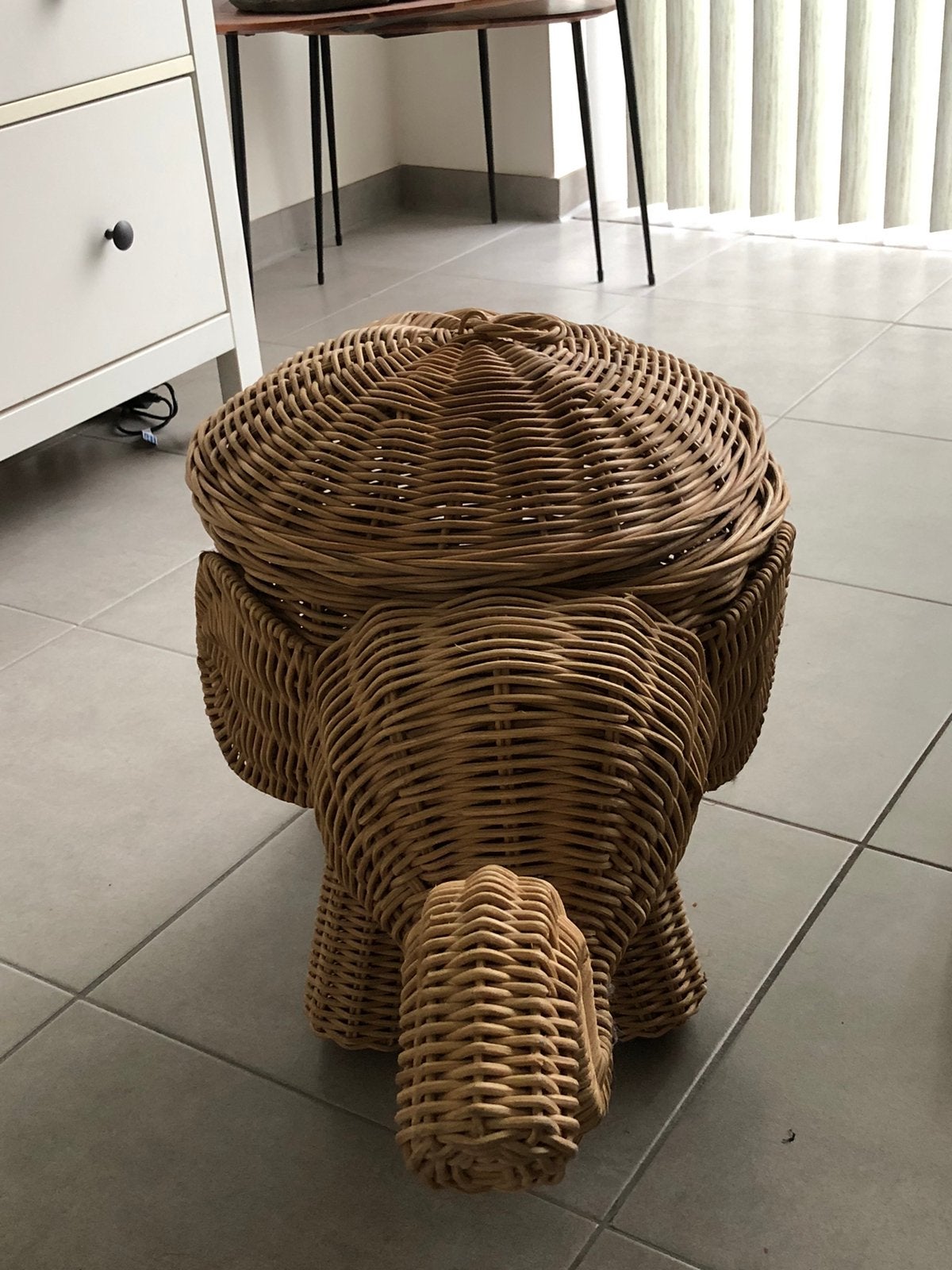Rieten olifant, Enlèvement, Comme neuf, Brun, Bois