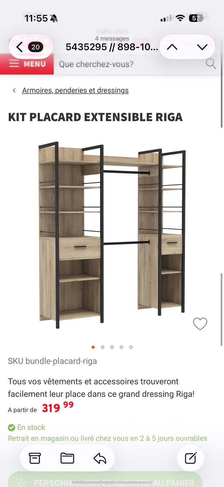 Dressing, Maison & Meubles, Enlèvement, Comme neuf