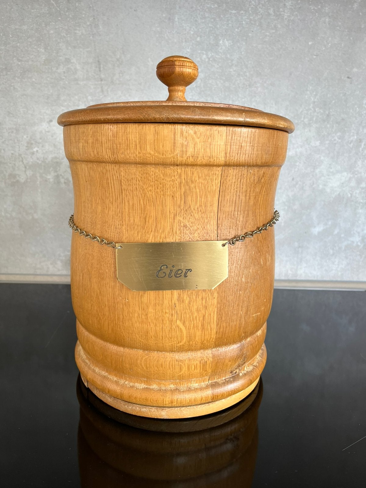 Oude houten eierpot, Antiek en Kunst, Ophalen