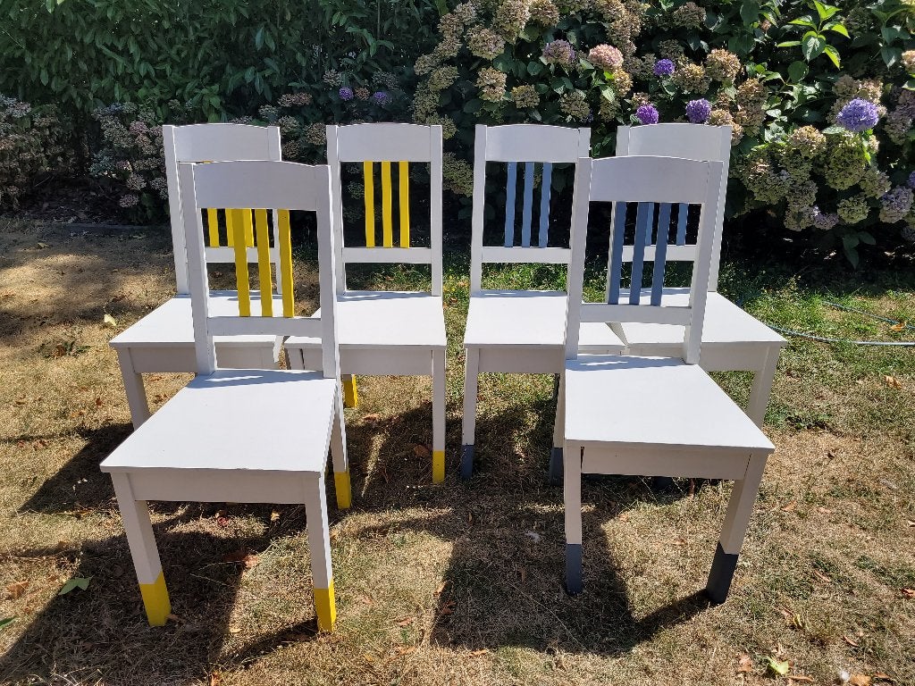 Set van 6 eetkamerstoelen, Ophalen, Gebruikt, Wit, Vijf, Zes of meer stoelen