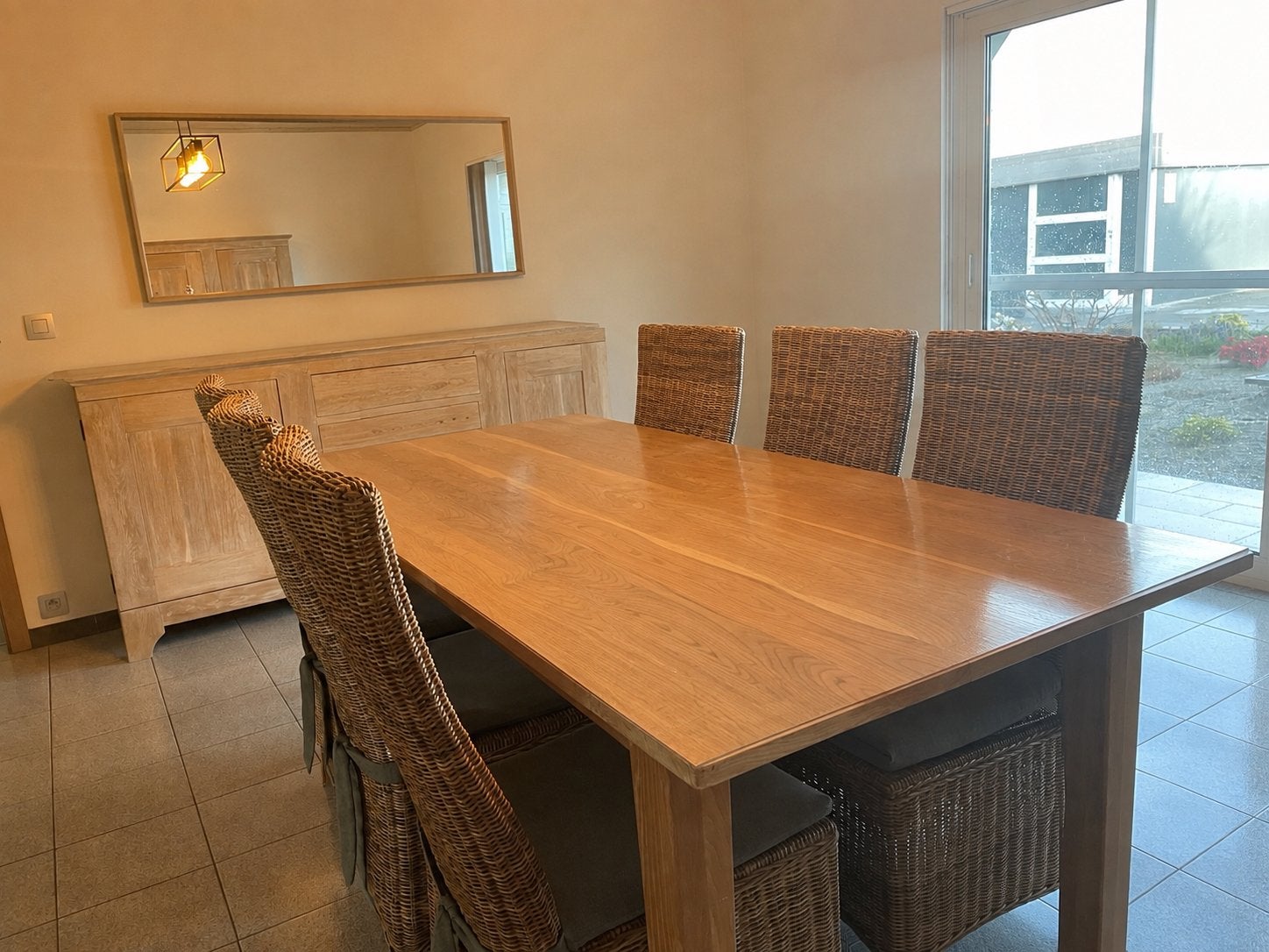 Houten eetkamer, Ophalen, Gebruikt, 4 tot 6 stoelen
