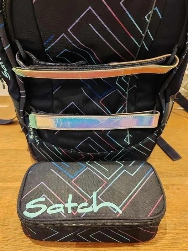 Boekentas set Satch + pennenzak, 40 à 50 cm, Enlèvement ou Envoi, 30 à 40 cm, Comme neuf