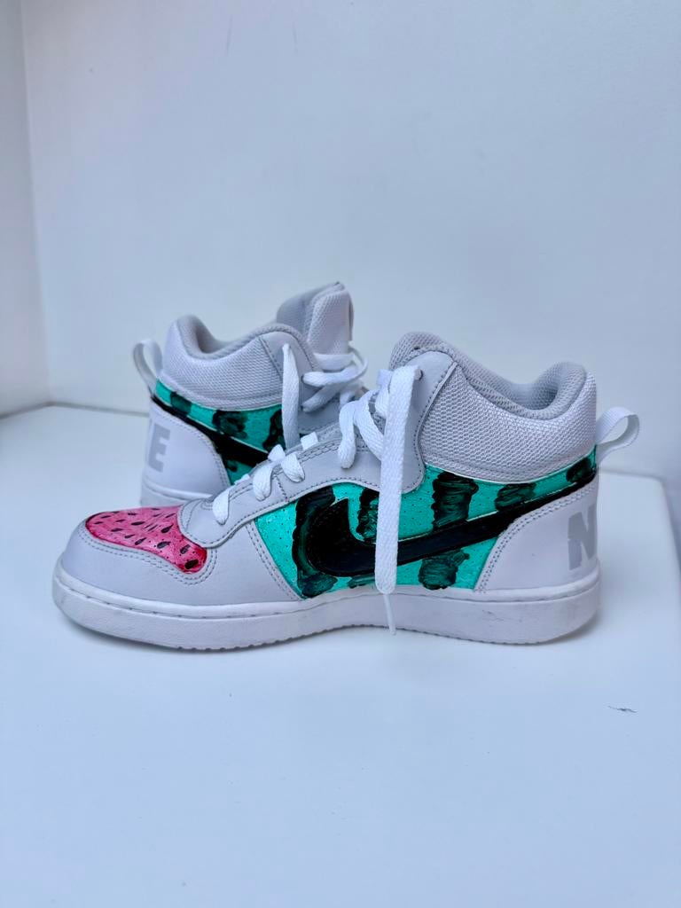 Baskets Nike custom artistique – pointure 38.5 / 39, Enlèvement ou Envoi, Comme neuf, Blanc