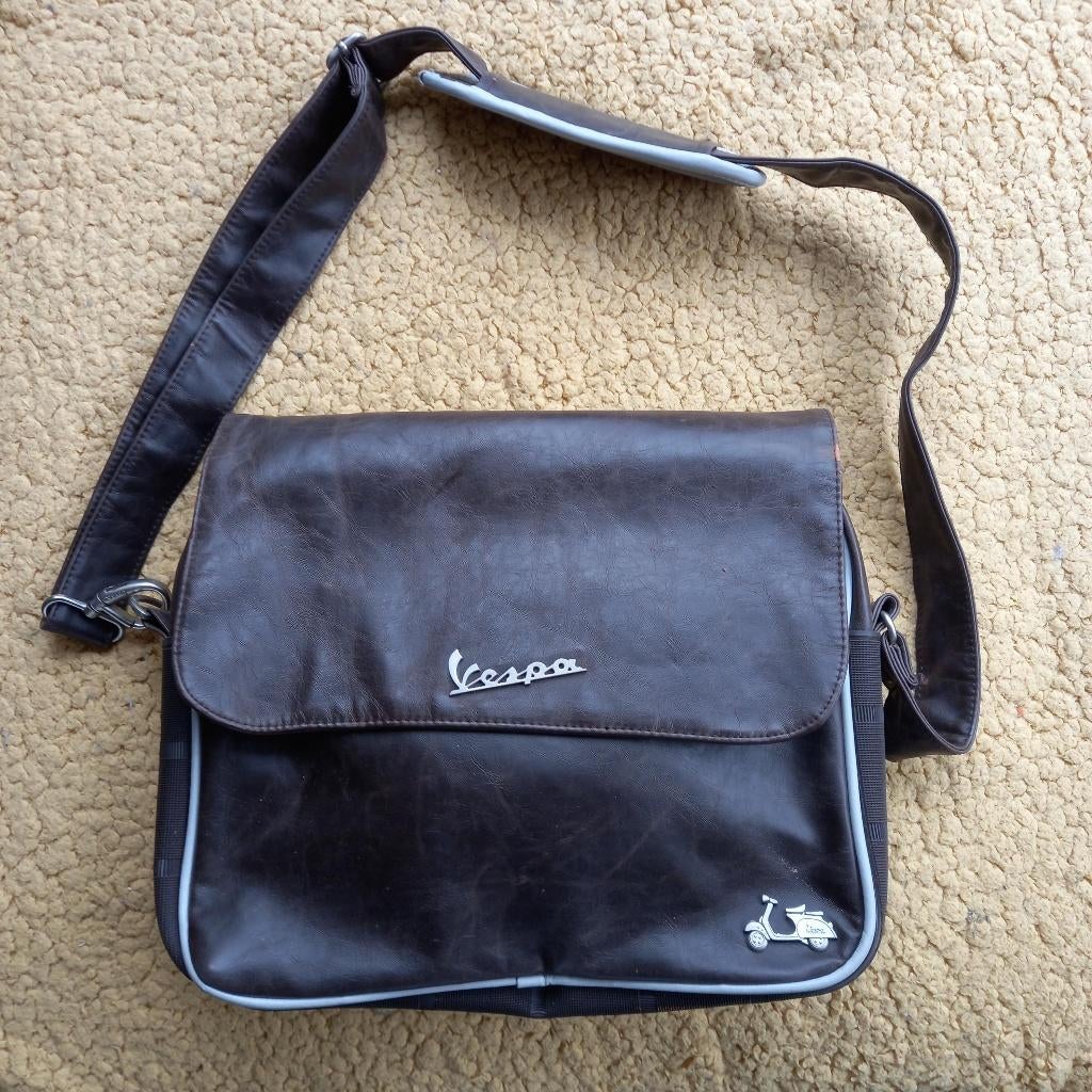 Vintage messenger bag VESPA Piaggio, Ophalen of Verzenden, Zo goed als nieuw, Grijs, Overige merken