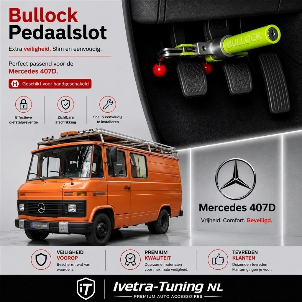 Pedaalslot Mercedes Benz 407D | Beveiliging Mercedes 407D, Auto diversen, Anti-diefstal, Nieuw, Ophalen of Verzenden