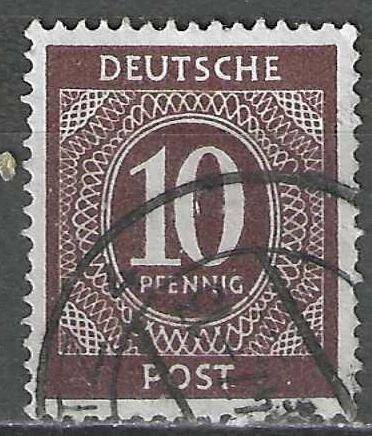 Duitsland A.A.S. 1946 - Yvert 8 - Cijfer in Ovaal (ST), Verzenden, Gestempeld