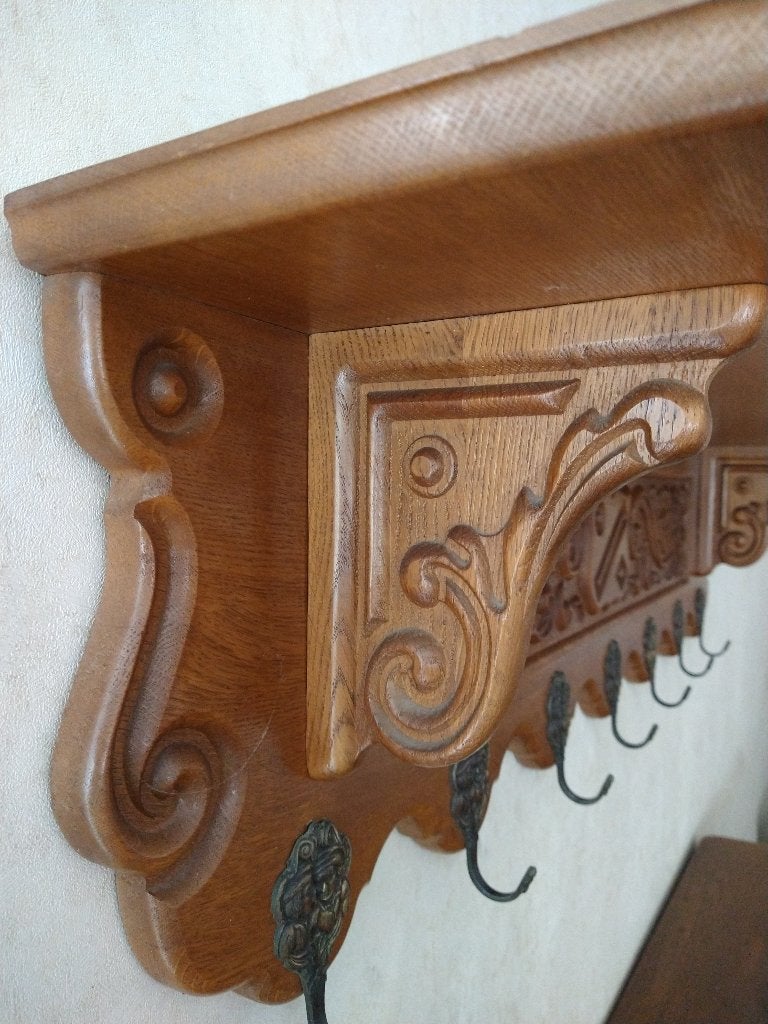 porte-manteau en chêne, Maison & Meubles, Accessoires pour la Maison | Portemanteaux, Moins de 100 cm, Portemanteau mural, Comme neuf