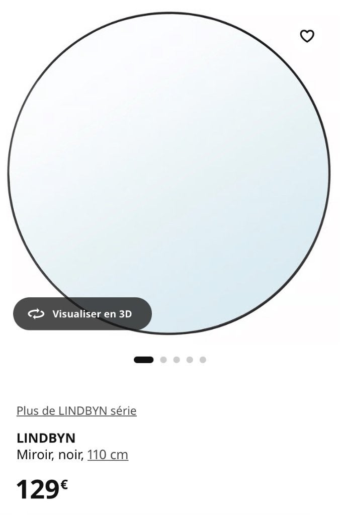 Miroir, Rond, Comme neuf, Enlèvement, 100 à 150 cm