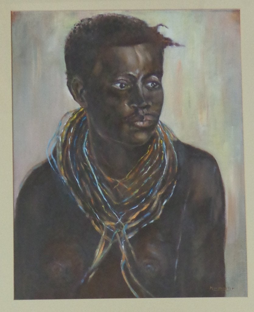 M. DE MEESTER / AFRIKAANSE VROUW / OLIEVERF / 77x65cm KADER, Portrait ou Personnes, Peinture à l'huile, Panneau, Œuvre originale