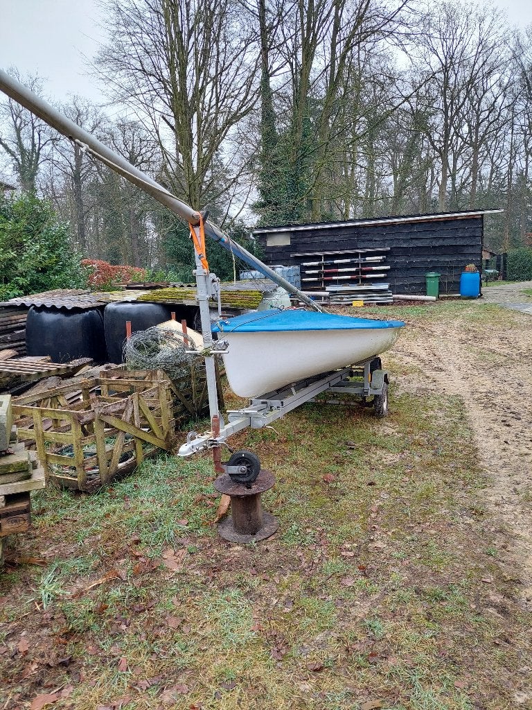 Zeilboot met trailer en trolly, Watersport en Boten, Ophalen, Gebruikt, Polyester