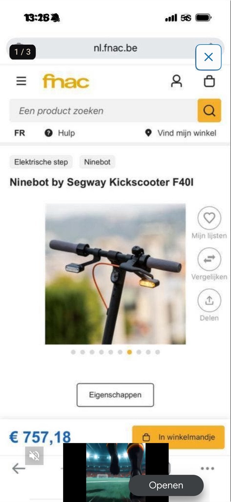 Ninebot Segway Kickscooter, Fietsen en Brommers, Steps, Ophalen, Zo goed als nieuw