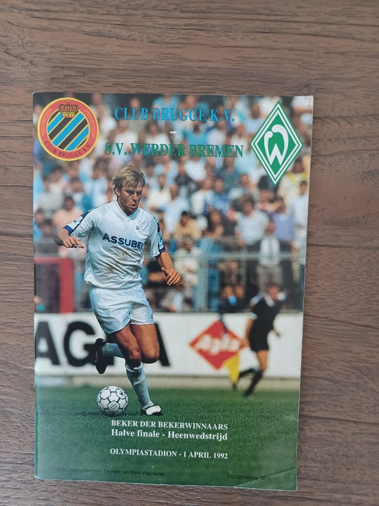 EUROPEES PROGRAMMABOEKJE CLUB BRUGGE – WERDER BREMEN, Enlèvement ou Envoi, Comme neuf, Livre ou Revue