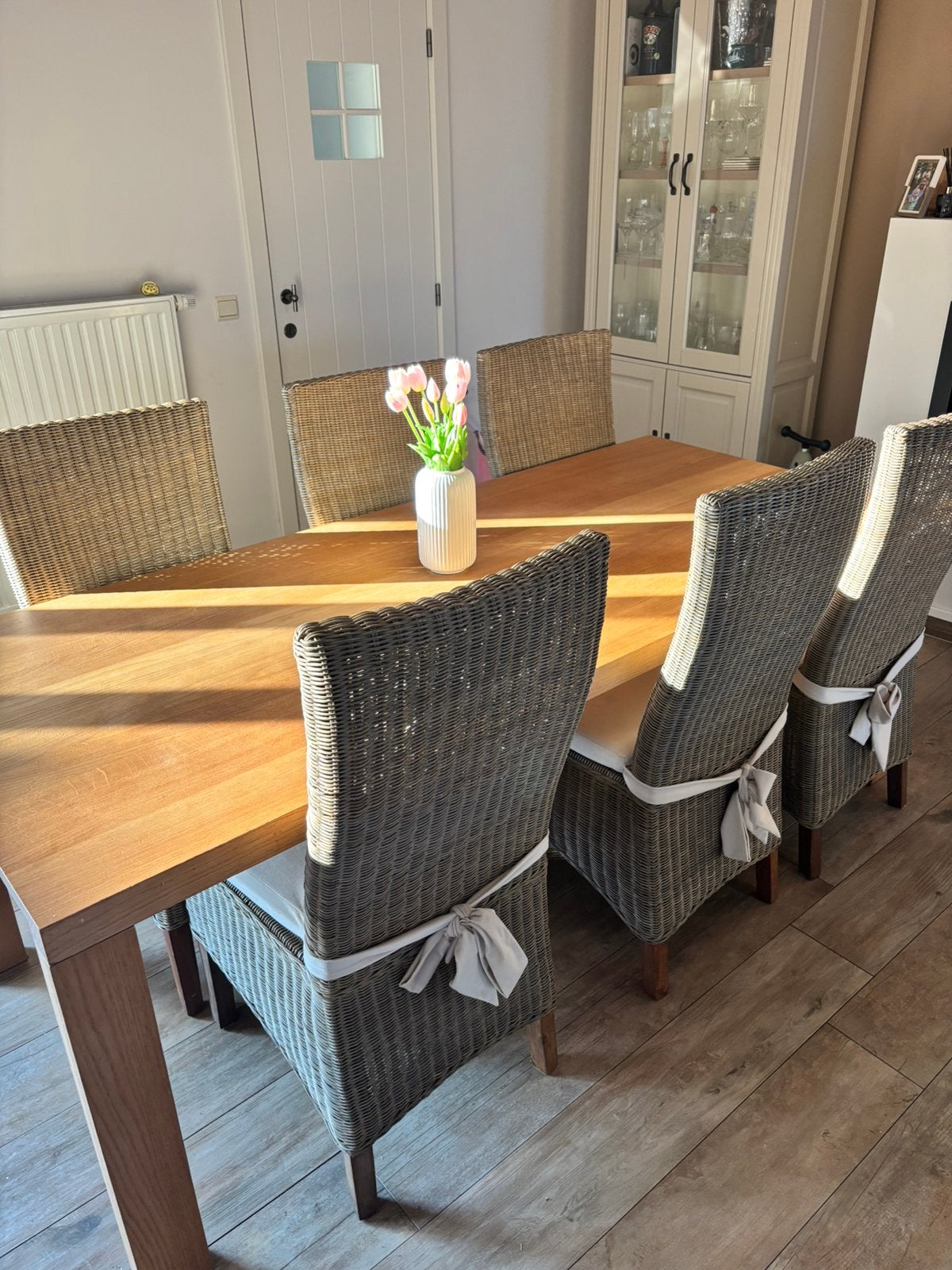 Tafel en stoelen voor 6 (+2), Huis en Inrichting, Ophalen, Gebruikt, Vijf personen of meer, 150 tot 200 cm