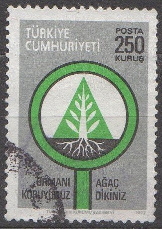 Turkije - Bescherm het bos -1077, Timbres & Monnaies, Enlèvement ou Envoi, Affranchi